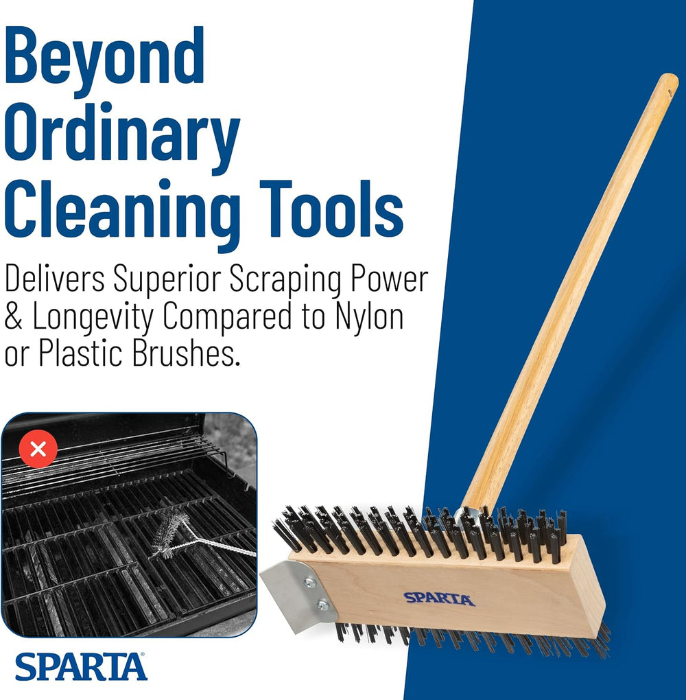 SPARTA 4002600 Stainless Steel Grill Brush, Grill Scraper With Long Handle Fo...