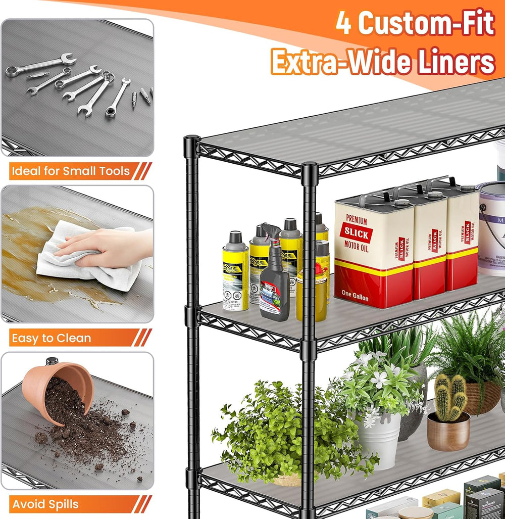 48" W Storage Shelves 1500LBS Metal Shelving Unit with Wheels, Adjustabl...