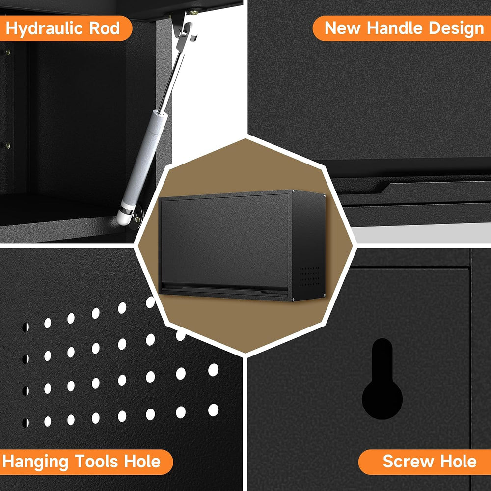 Coolsun Garage Wall Cabinet with Up-Flip Door, 19.7" H Metal Wall Cabinet