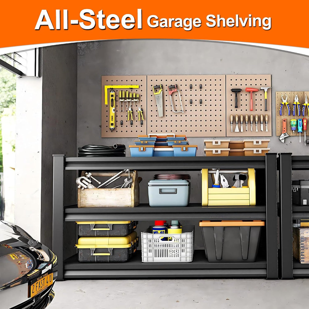Metal Storage Garage Shelving - 40" W x 16" D x 36" H Black