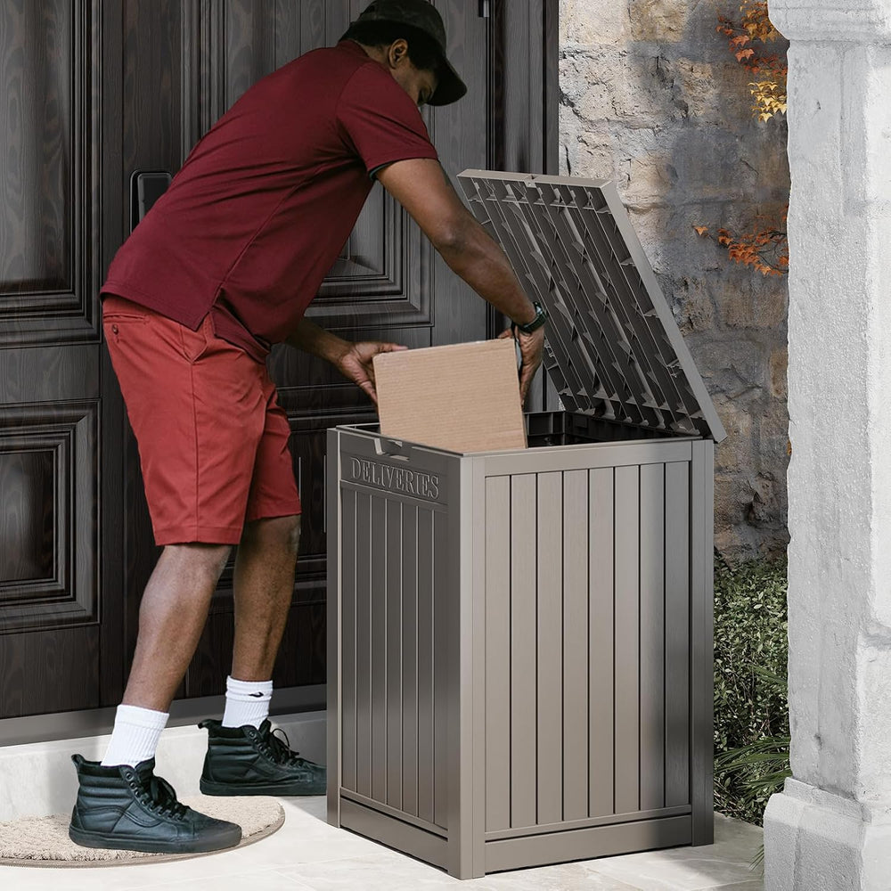 LHBGO Package Delivery Box for Outside, 48 Gallon Storage with Lockable Secur...