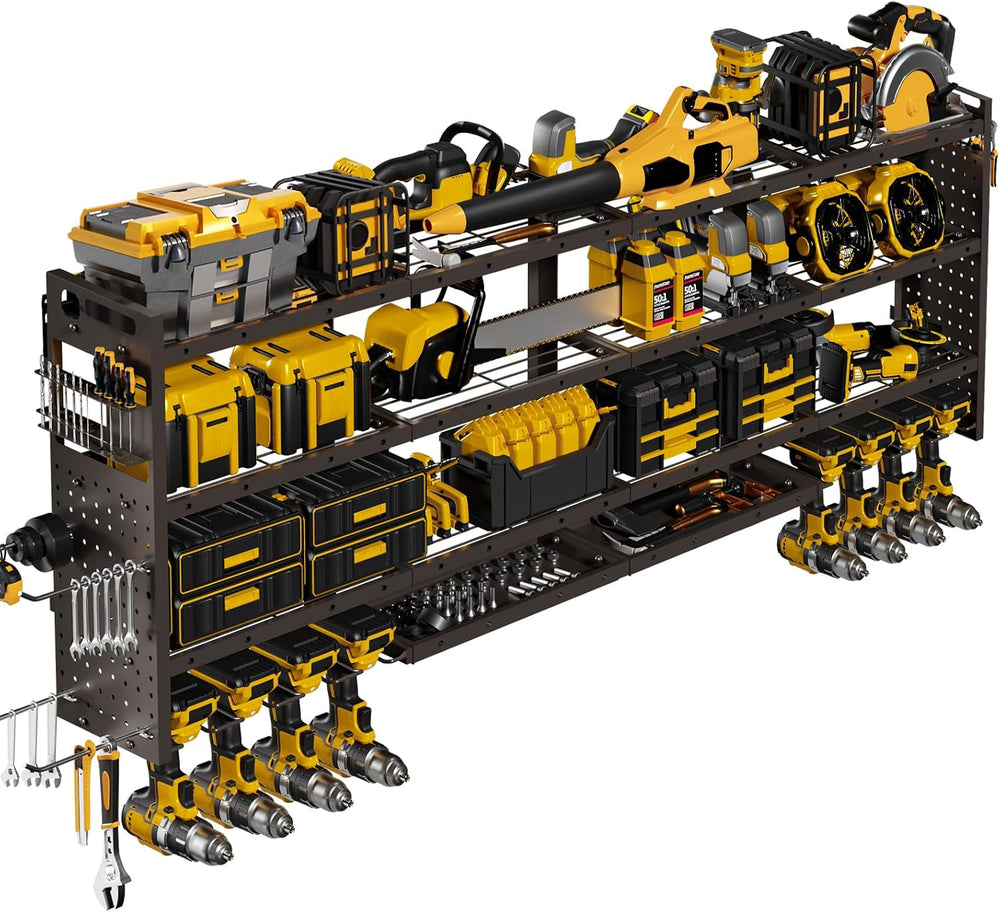 XLarge 64''W Power Tool Organizer Wall Mount, 4-Tier