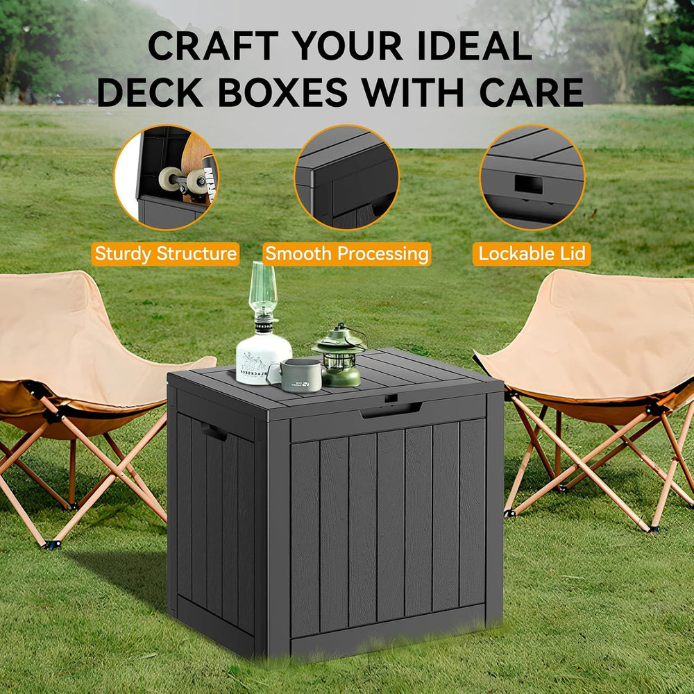31 Gallon Outdoor Storage Box Waterproof Deck Box Patio Storage