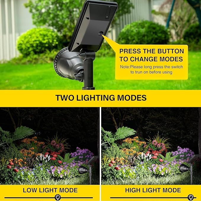ROSHWEY Solar Spot Lights Outdoor - 600LM Spotlights Waterproof Outside Flood...