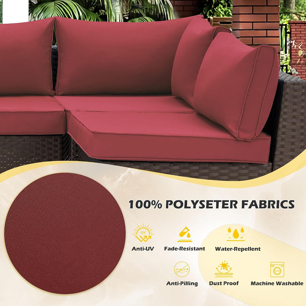 HOMREST Outdoor Replacement Cushions for Patio Furniture,Water-Repellent Sofa...