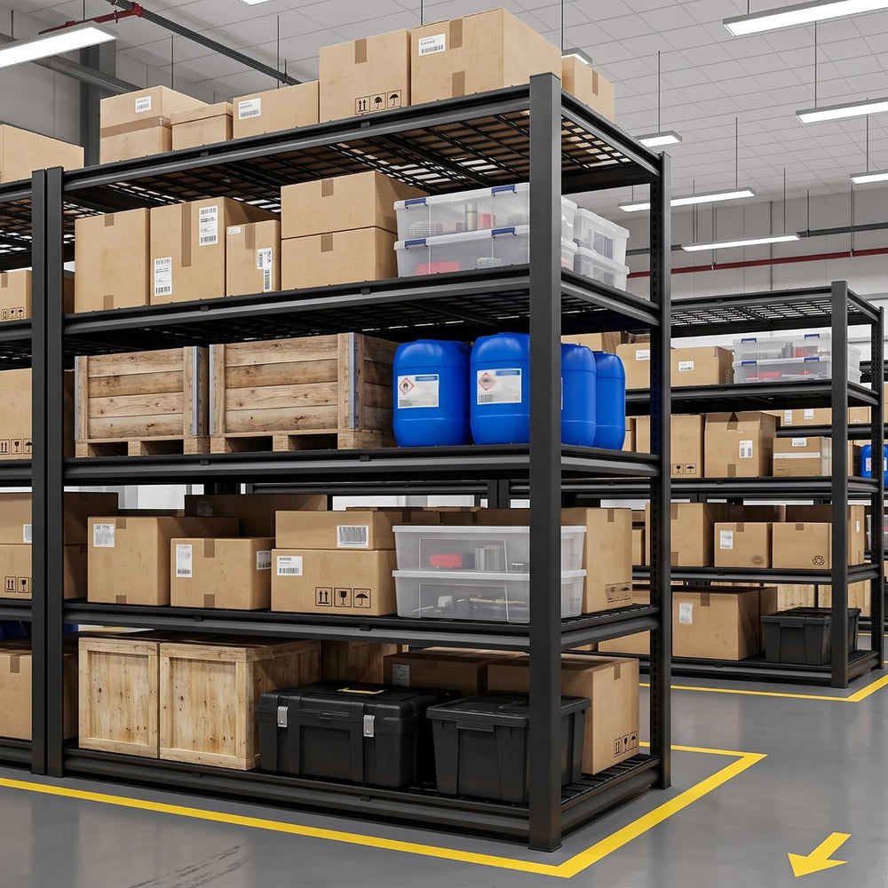 REIBII 60.1" W Heavy Duty Garage Shelving,3050LBS Metal Shelving for Shop