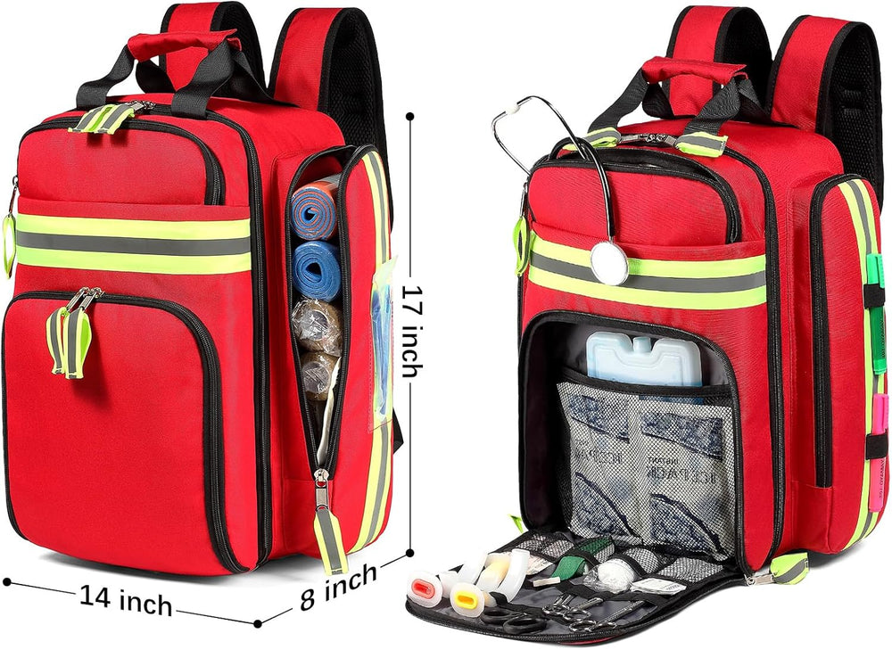 Gatycallaty First Aid Backpack - Medical Evacuation Bag - Red Emergency Lifeg...
