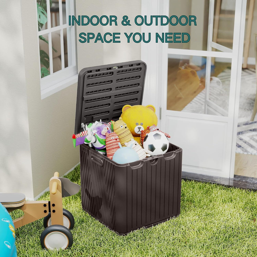Kingdura 60 Gallon Outdoor Storage Box, Waterproof Resin Deck Box for Indoor ...