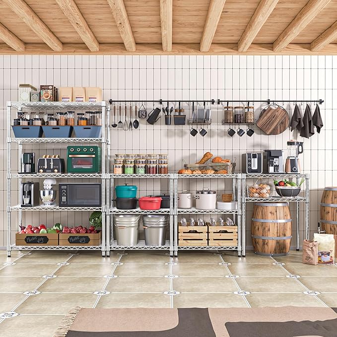 1750 LBS Storage Shelves 5-Tier Utility Shelving Unit Steel Organizer Wire Ra...
