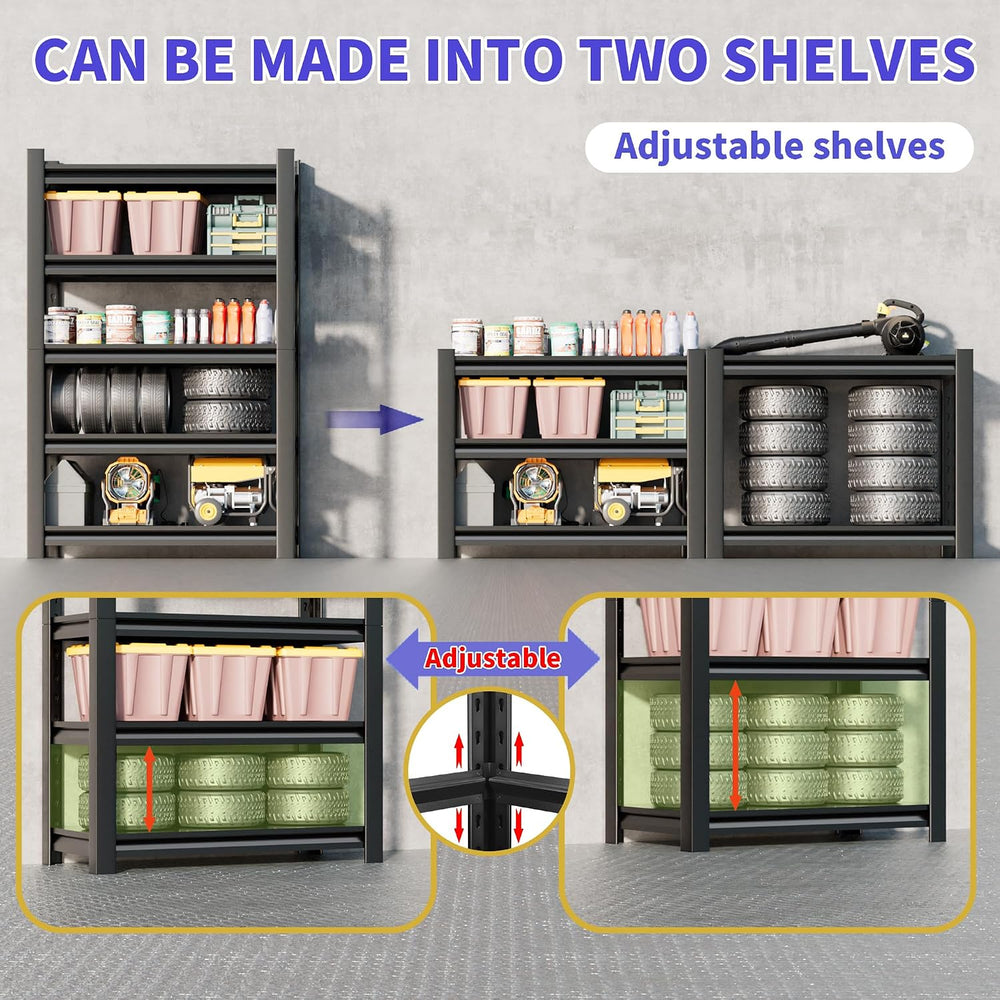 Hzdbhd 36" W Garage Shelving Unit, 5-Tier Metal Storage Shelves