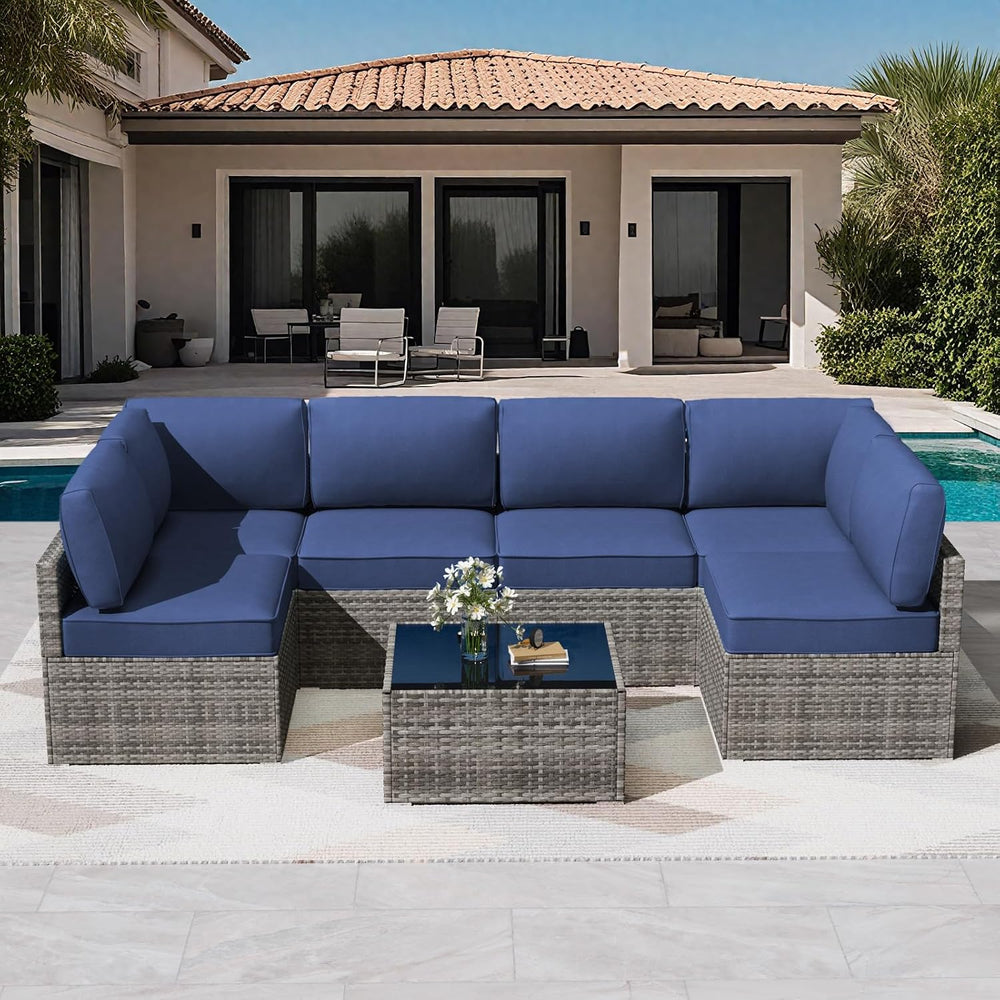 Patio Cushions for Outdoor Furniture,Water-Resistant Outdoor Cushions for 6 S...
