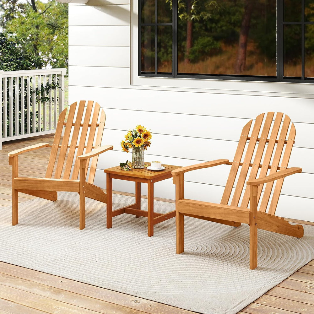 GIANTEX Adirondack Chair Acacia Wood Outdoor Chairs with 400 lbs Weight Capac...