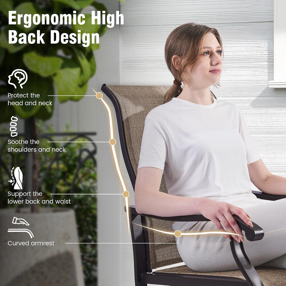 Amopatio Patio Swivel Chairs Set of 2, Outdoor Swivel Rocker Dining Chairs wi...