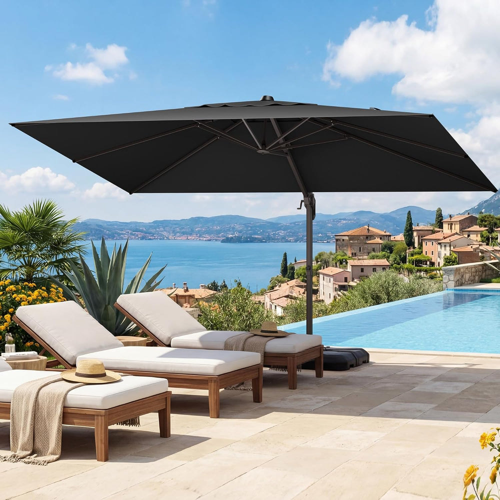 9x12' Patio Cantilever Umbrella for Outdoor, Grey
