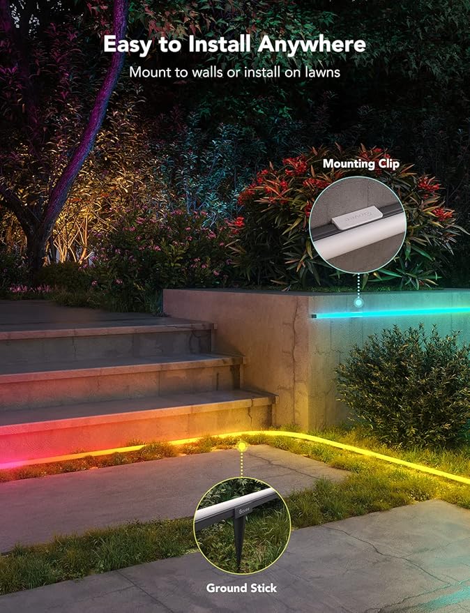 Govee Outdoor Neon Rope Lights, 65.6ft RGBIC IP67 Waterproof Outdoor Decorati...