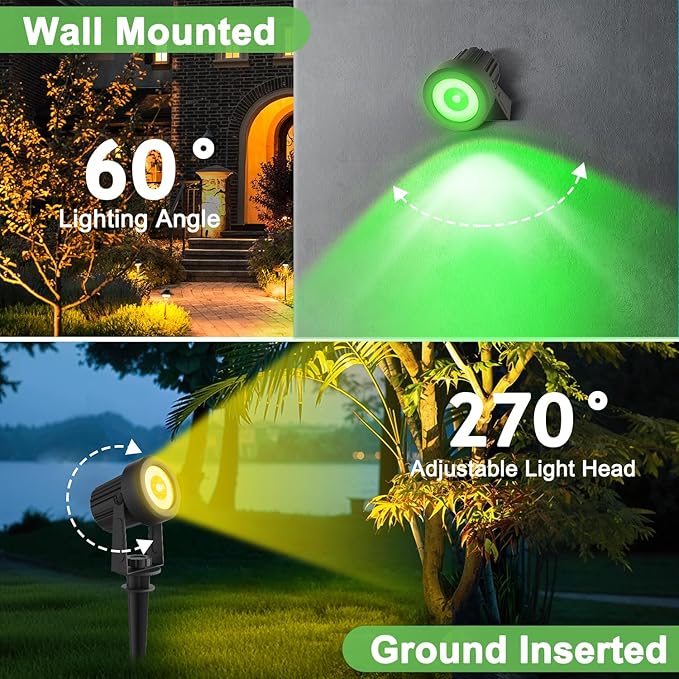 Solar Spotlights Outdoor Waterproof, RGB Landscape Spotlights, Christmas Deco...