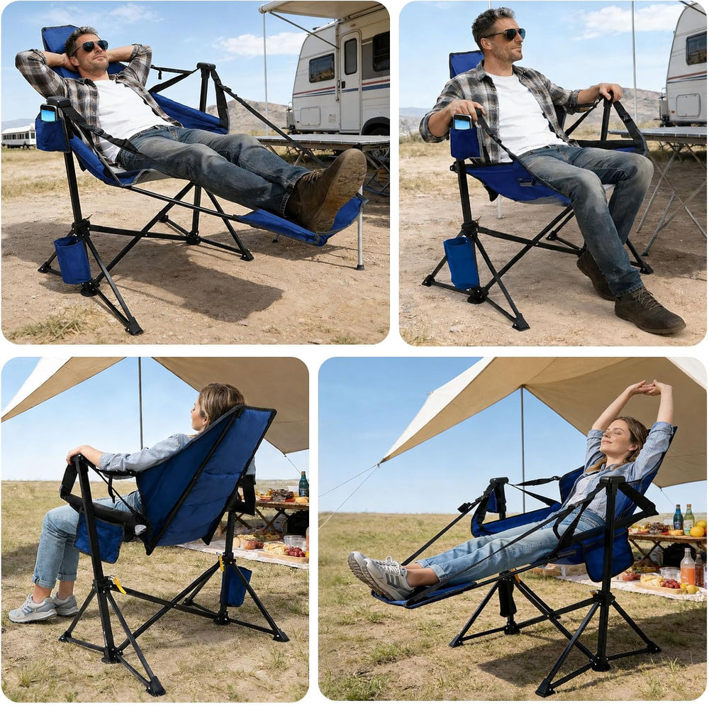 Suteck Hammock Camping Chair with Footrest,500LBS Rocking Chairs, 2Pack