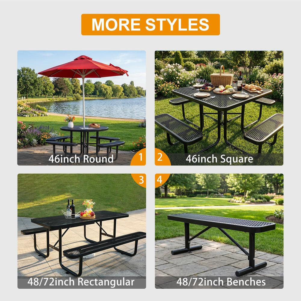 Yaluvantek Outdoor Furniture Expanded Metal Bench, Heavy-Duty Park Steel Benc...