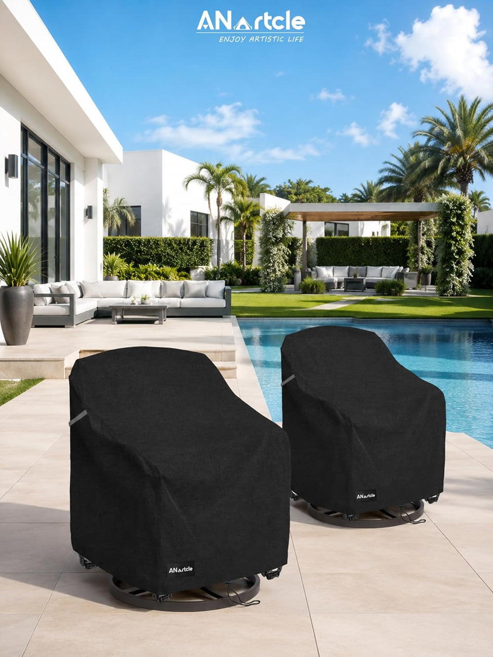 ANartcle Swivel Patio Chair Covers 2 Pack,Waterproof Heavy Duty Outdoor Chair...