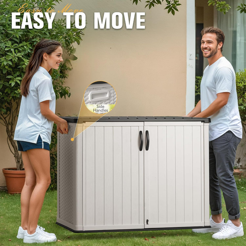 Greesum 26 CUFT Outdoor Storage Cabinet with 2 Lockable Doors, White