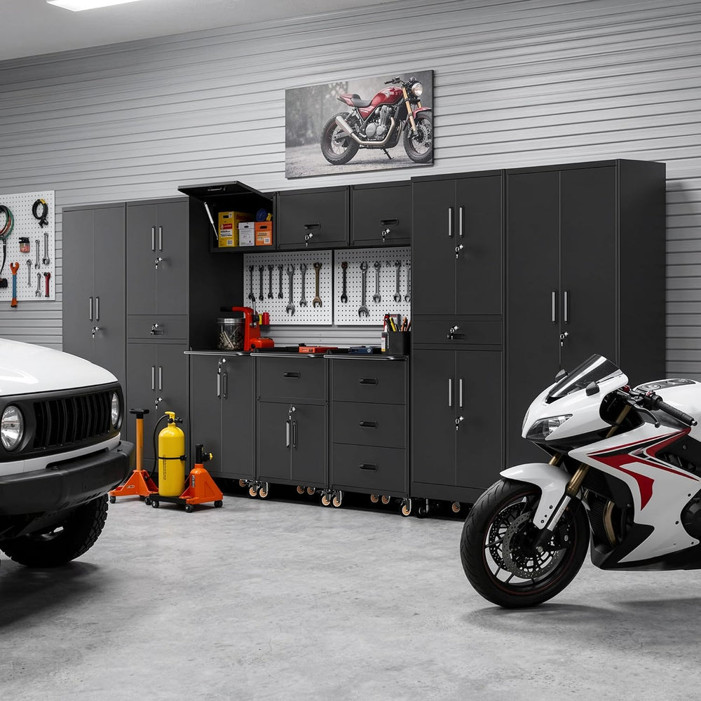 10-Piece Garage Storage Cabinets System Heavy Duty Workshop Set