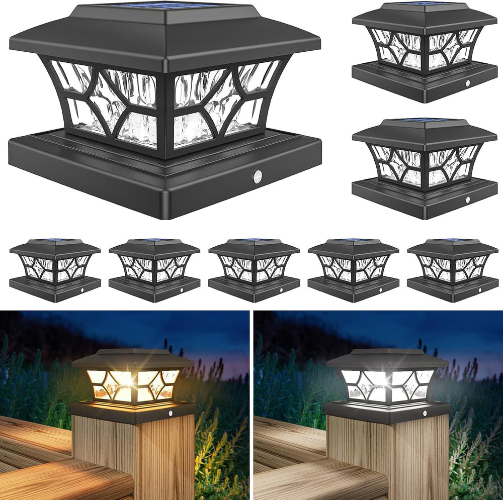 VOLISUN Solar Post Cap Lights Outdoor, Solar Powered Fence Cap Lights for 4x4...