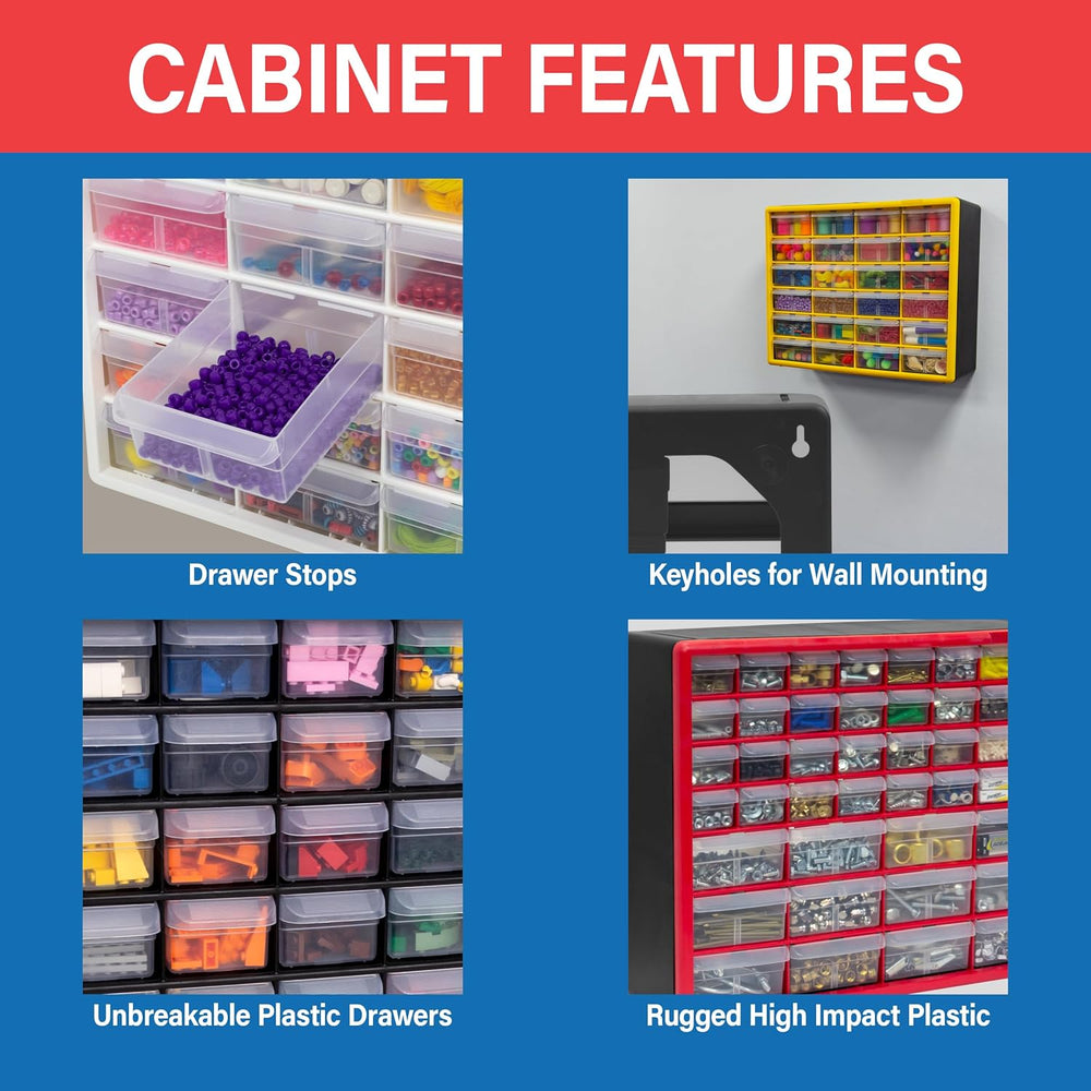 Akro-Mils 64-Drawer Plastic Drawer Storage Cabinet for Garage Organization, B...