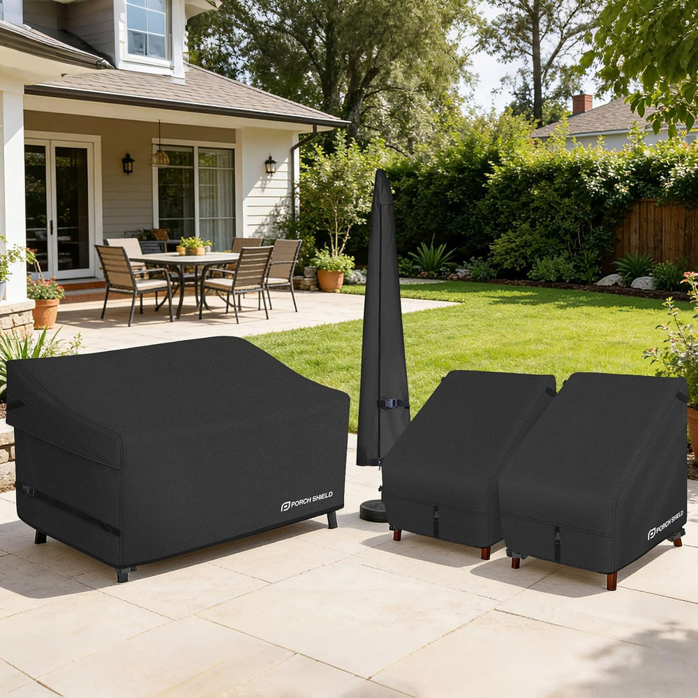 Porch Shield Waterproof Outdoor Sofa Cover 77W x 35D x 35H inch, Black