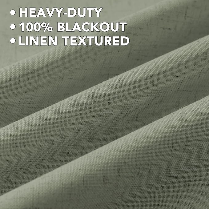 H.VERSAILTEX Linen Curtains 100% Blackout Curtains for Bedroom 108 inch Long ...