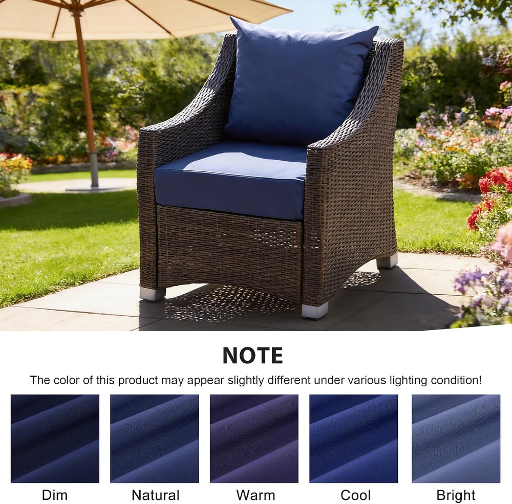 Outdoor Deep Seat Cushion Set, 24x24 Inch, Navy Blue, Set of 4