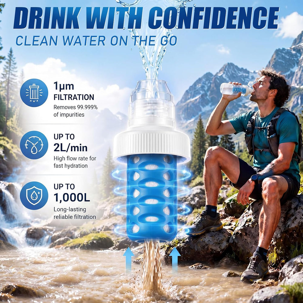 Hushee 1 Pcs Water Filter Cartridge Compatible with Katadyn Befree Bottles