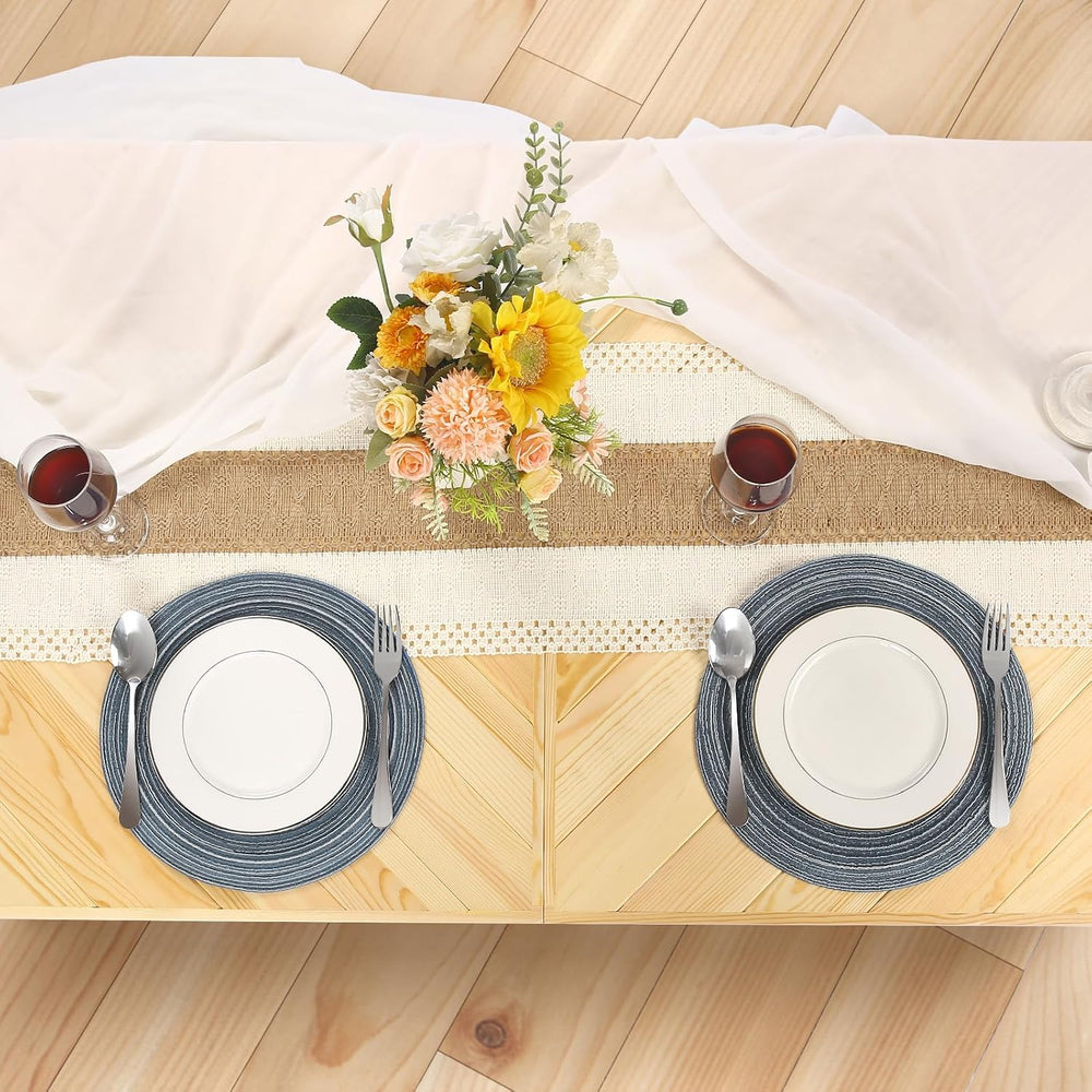 Folding Picnic Table with Table Runner, Portable Boho Low Picnic Table for In...