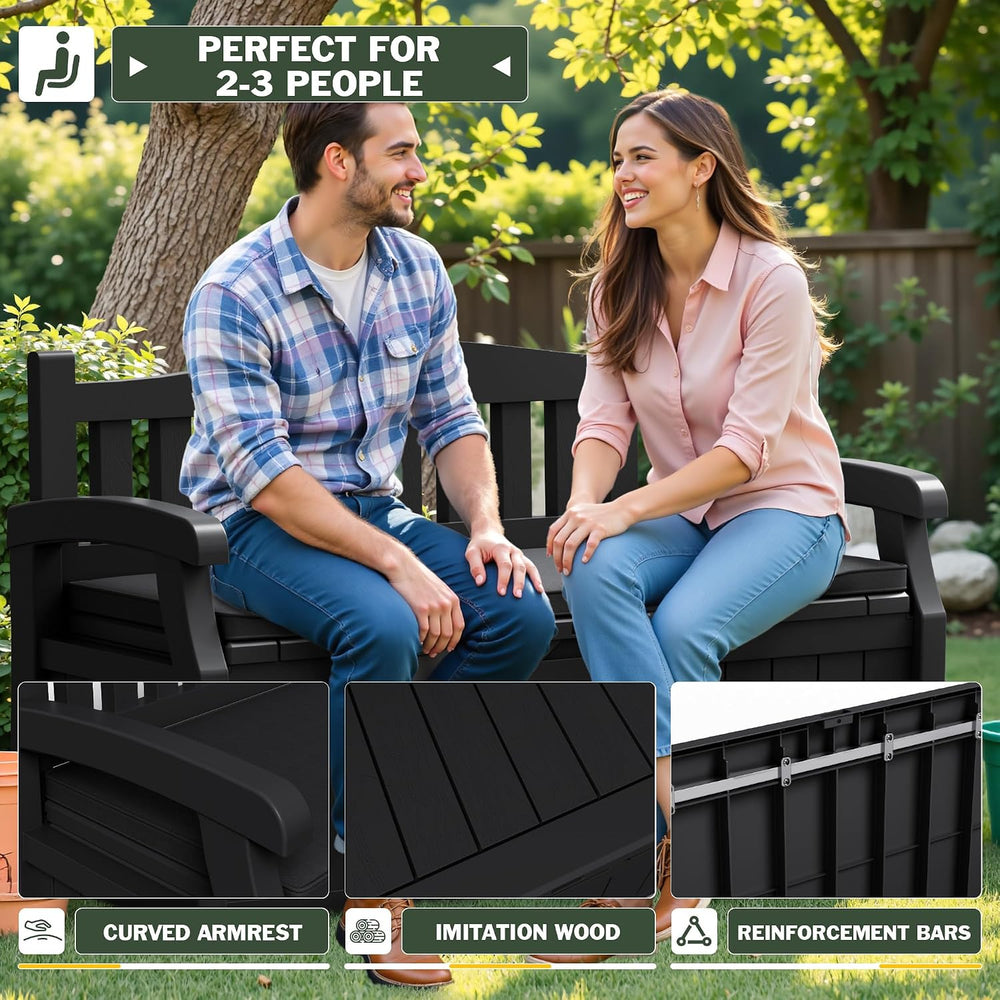 Flamaker 80 Gallon Storage Bench with Cushion, Waterproof, All-Weather