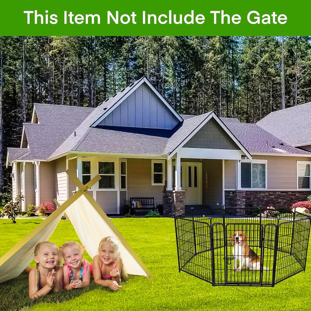 ADAVIN 48in Tall Garden Fence No Gate, 8 Panels Dog Fence Outdoor 17.7 Ft