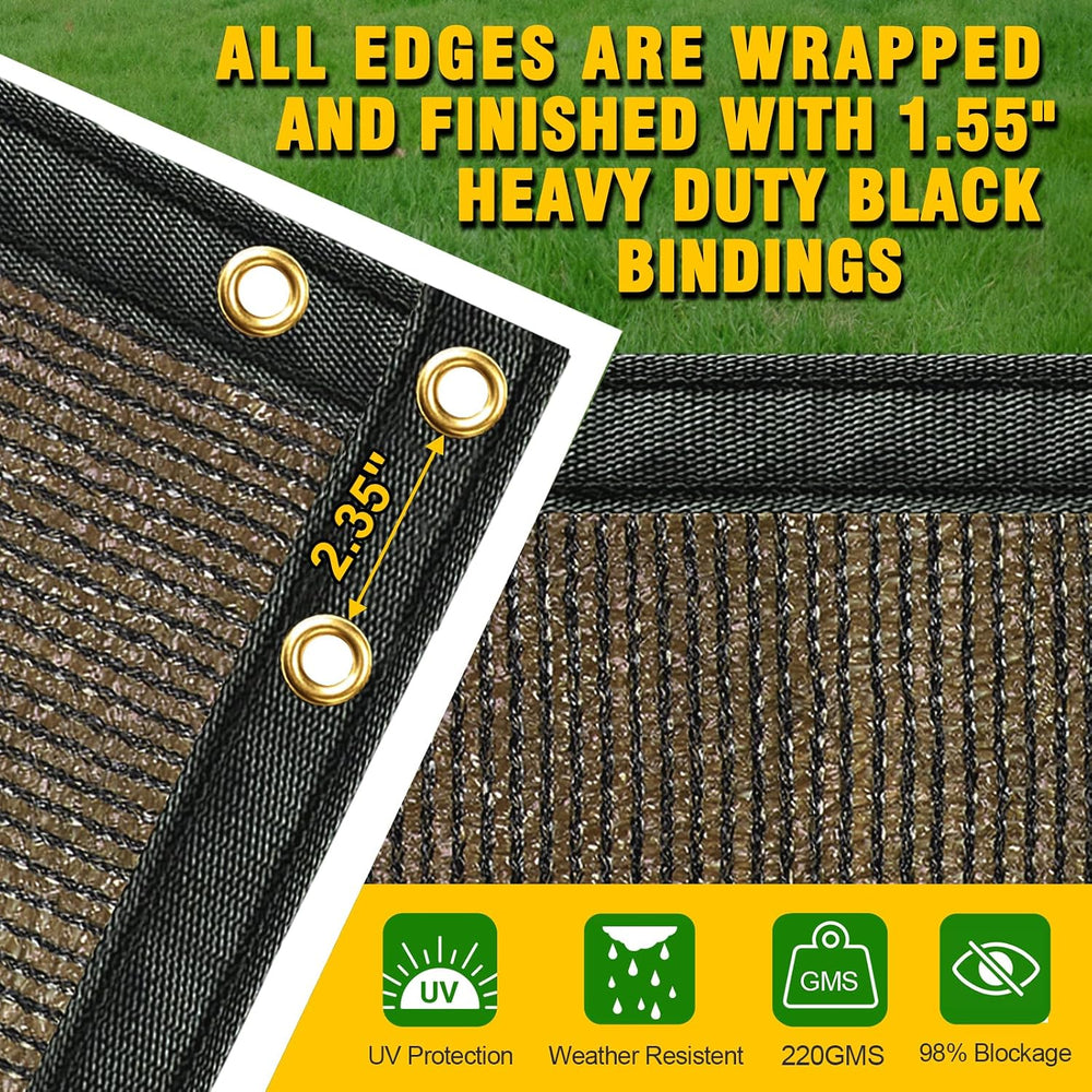 Privacy Fence Screen,with Gloves, 4X50FT Heavy Duty 220GSM 98% Blockage Priva...