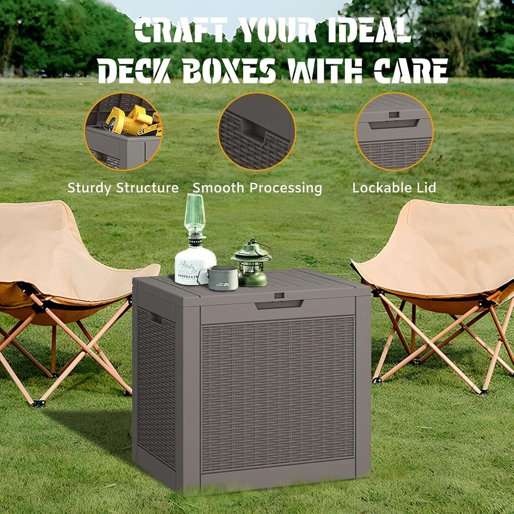 NUNU LAB 30 Gallon Outdoor Storage Box Waterproof, Outside Package Delivery D...