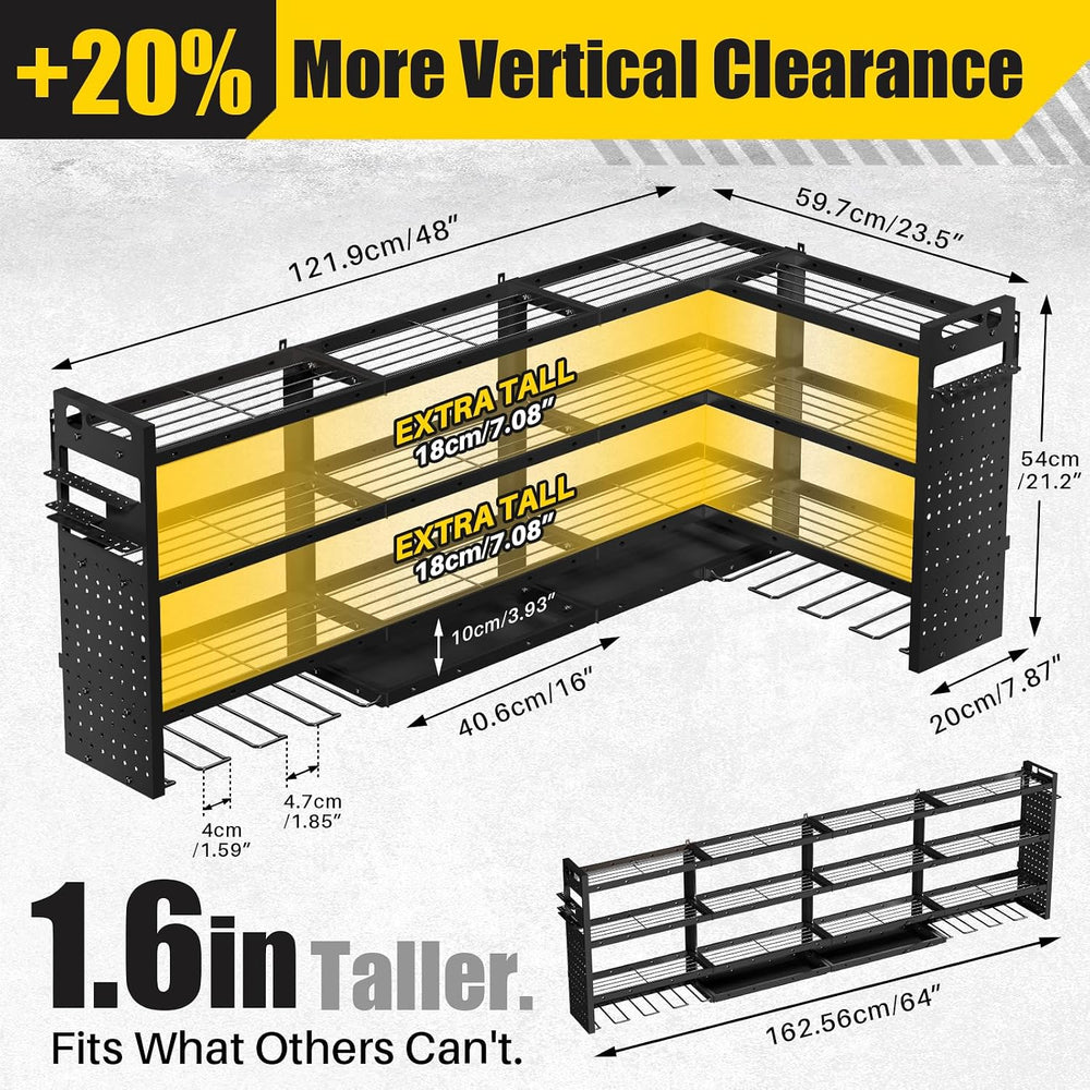 XLarge 64''W Power Tool Organizer Wall Mount, 4-Tier