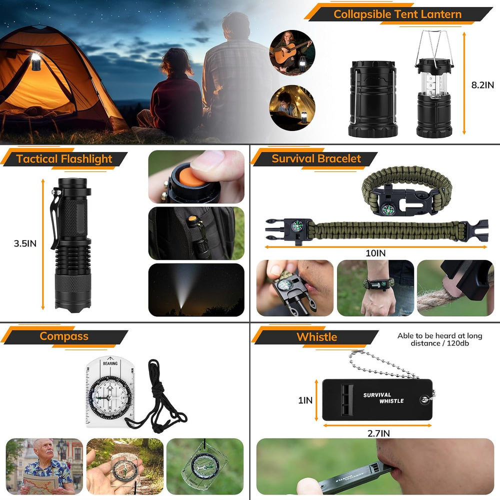 Survival Kit, 250pcs Survival Tools Tactical Gear and Trauma Bag, Survival Fi...