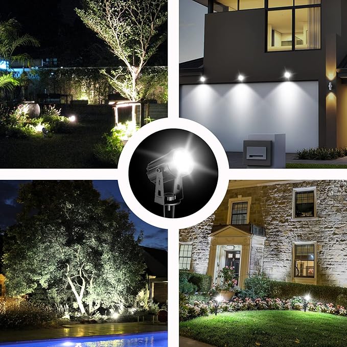 T-Sun Solar Spotlights - 4-in-1 Outdoor Waterproof Auto ON/OFF Solar Lights f...