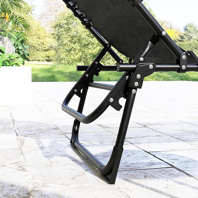Outsunny Folding Chaise Lounge Chair Set of 2, Patio Sun Tanning Chair, Outdo...