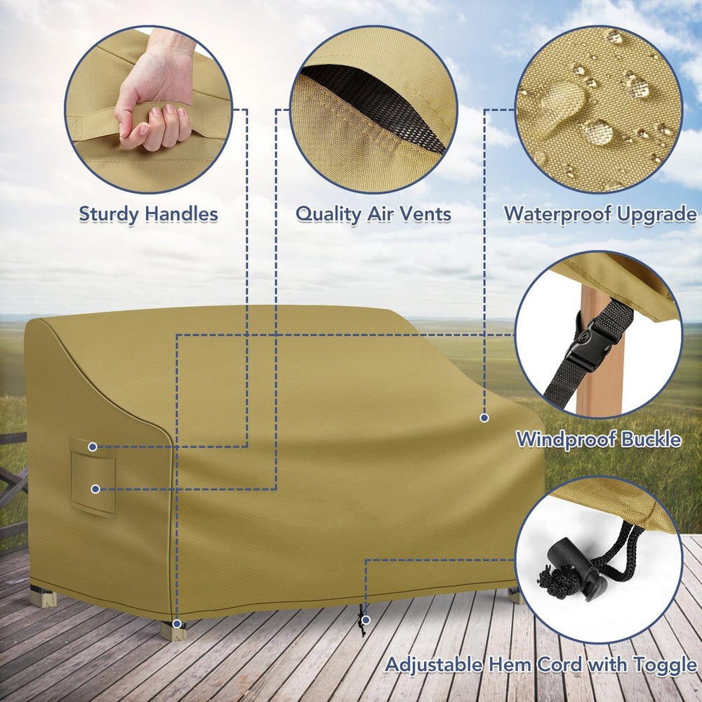 Richwon Patio Loveseat Cover Waterproof, 2-Seater Outdoor loveseat Cover, Pat...