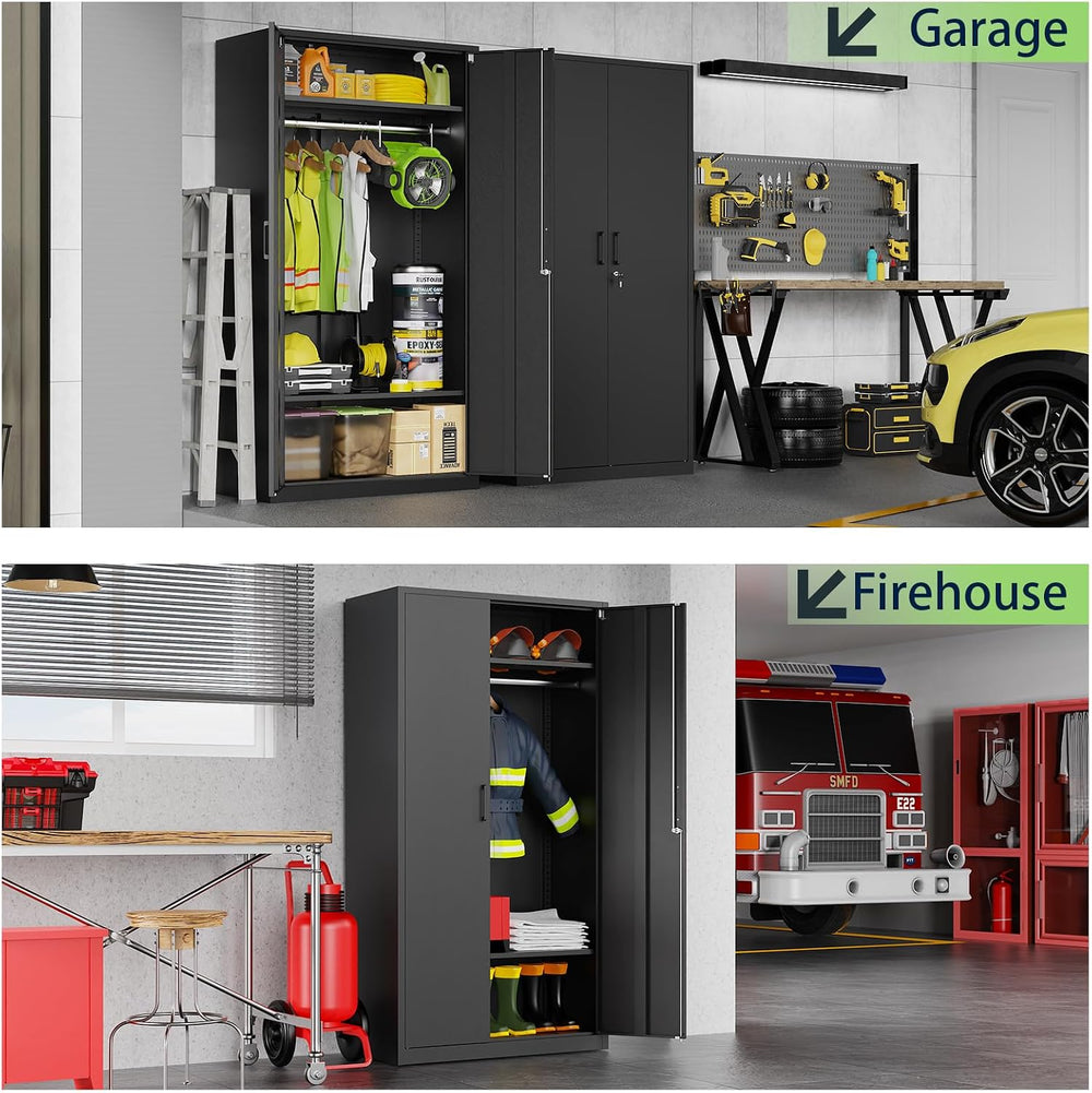 71" Tall Metal Wardrobe Closet with Lock,Steel Clothing Cabinet