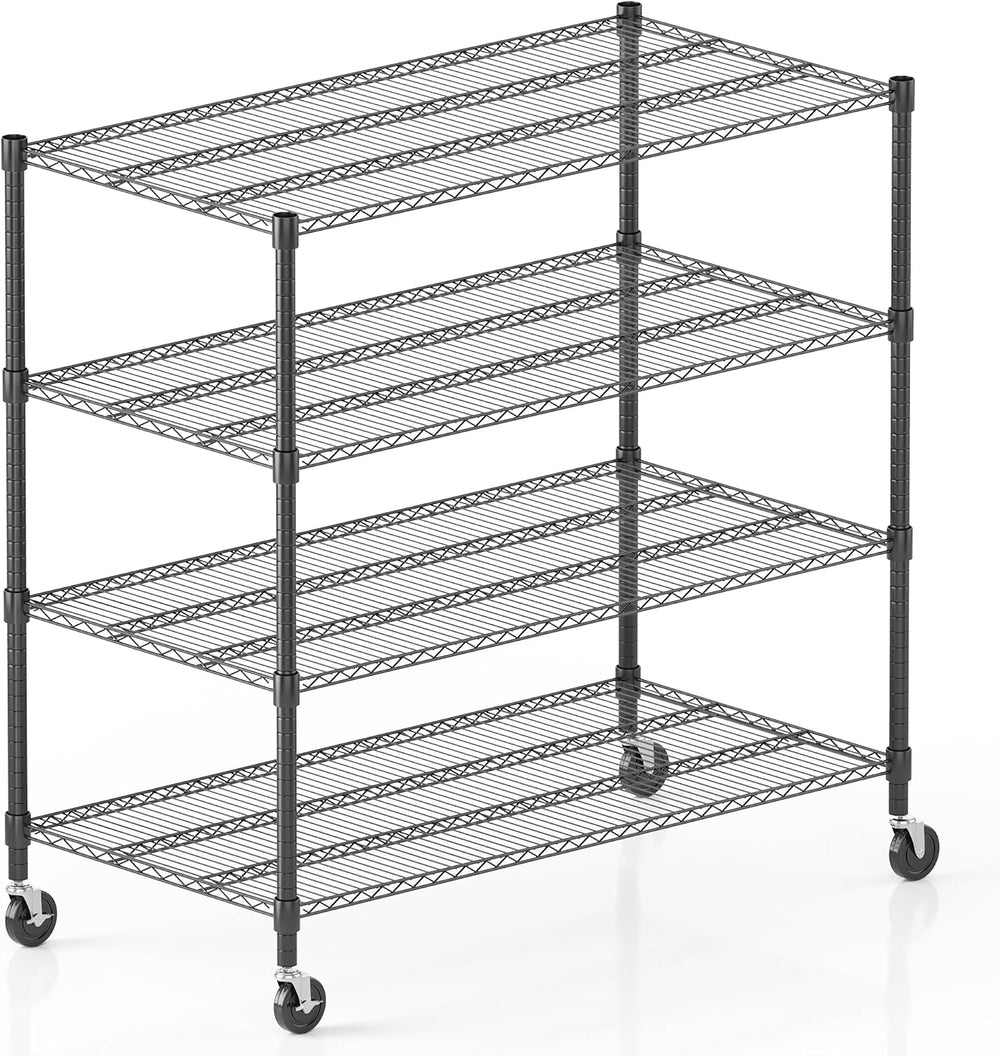 Homdox Heavy Duty Metal Shelves for Storage, 4 Tier Storage Racks and Shelvin...