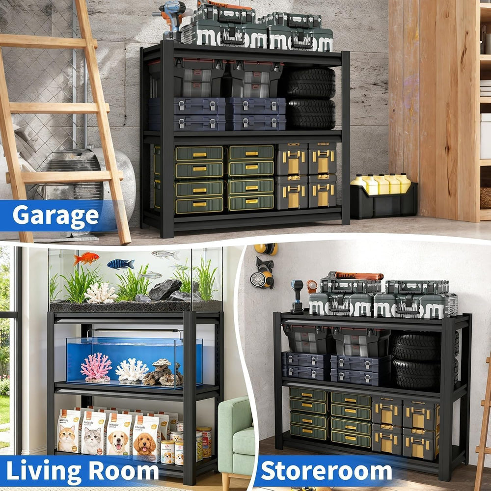 3 Tier Garage Shelving Heavy Duty,Adjustable Storage Shelves Unit