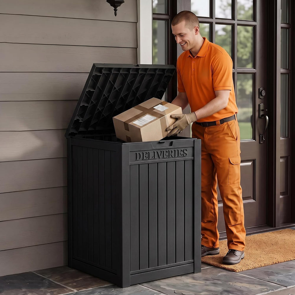 Package Delivery Boxes for Outside, Deck Storage Box Lockable Secure Design