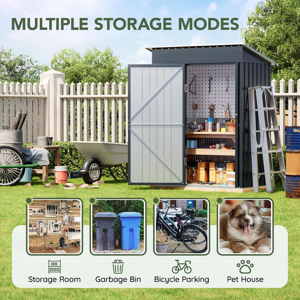 3 x 5 FT Metal Storage Shed for Backyard, Nightblue