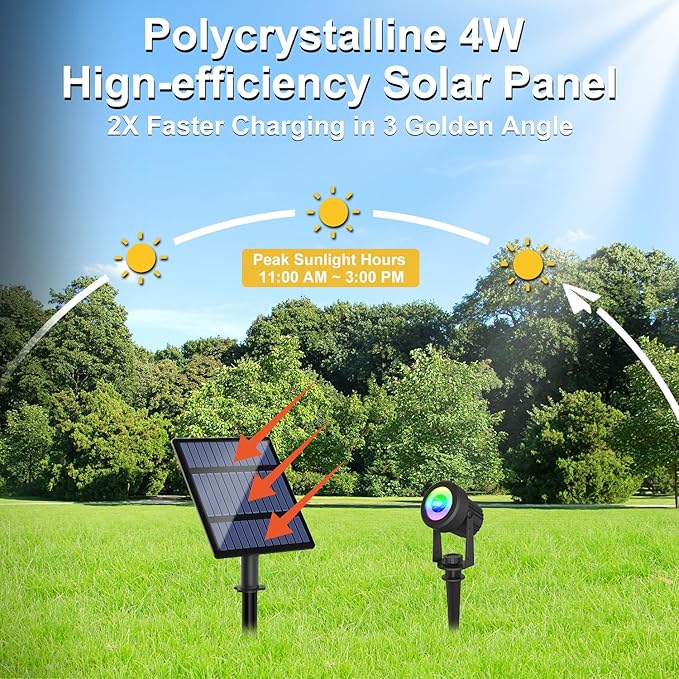Solar Spotlights Outdoor Waterproof, RGB Landscape Spotlights, Christmas Deco...