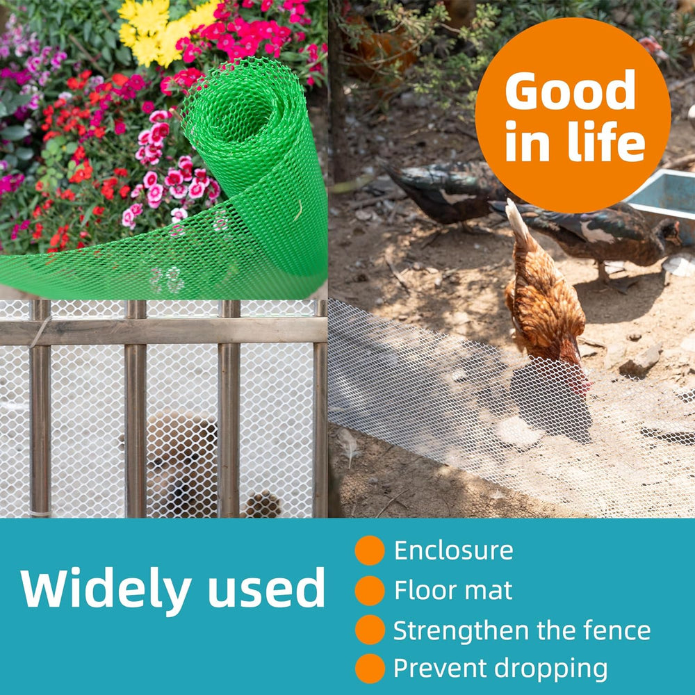 Pet & Garden Safeguard - 15.7IN x 49.2FT Roll - White Plastic Netting, Mu...