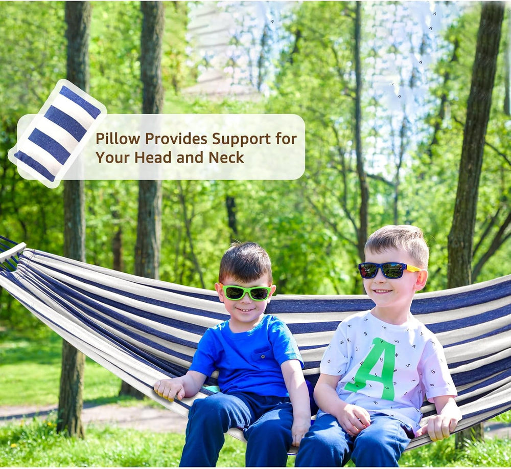 Chihee Cotton Blend Hammock 106 x 59 in 660 lb Detachable Spreader Bars