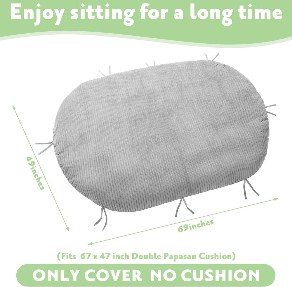 MABOZOO Shaggy Double Papasan Cushion Cover, Faux Fur Wicker Egg Chair Cushio...